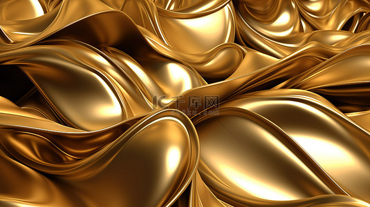 抽象黄金体积背景的 3d 插图