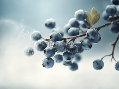 新鲜有机蓝莓摄影广告背景