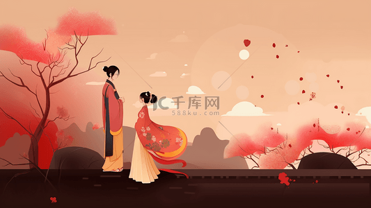 约会七夕背景图片_七夕约会情侣背景