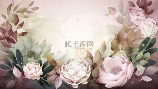 花卉海报背景图片_粉色鲜花背景边框