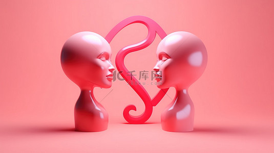 做的背景图片_充满性别符号的女性头像引人注目的 3D 渲染