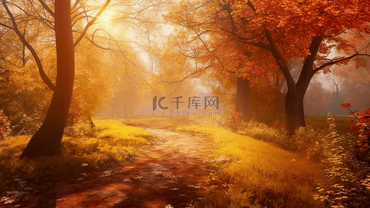 秋天剪纸背景图片_秋天树林背景