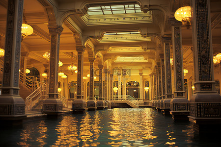 浴场价目表背景图片_宫殿内的亚拉腊泳池浴场