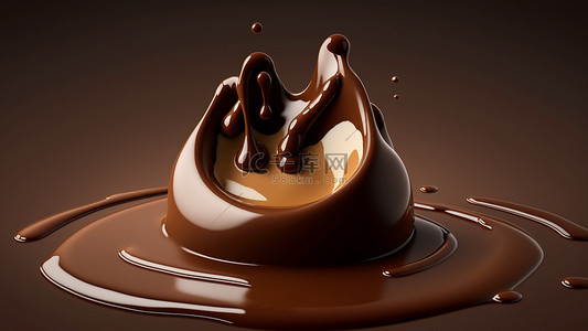浆背景图片_黑巧克力甜品融化背景