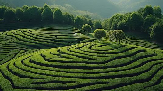 日本茶园绿山