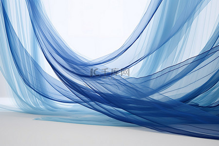蓝色背景丝绸背景图片_蓝色丝绸面料丝绸薄纱窗帘