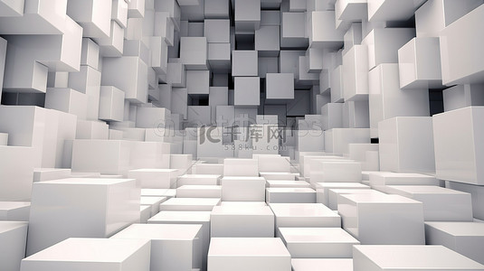 在 3d 中呈现的抽象白色立方体背景