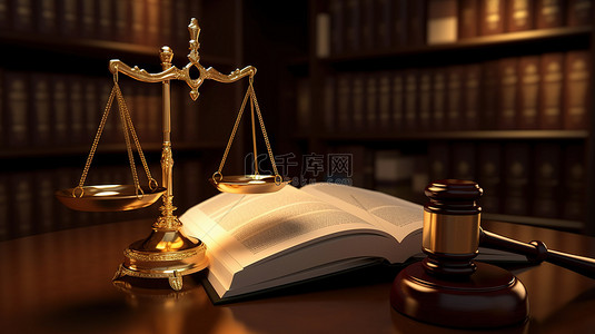 法律字幕条背景图片_3d 渲染的法律正义和规则的概念图