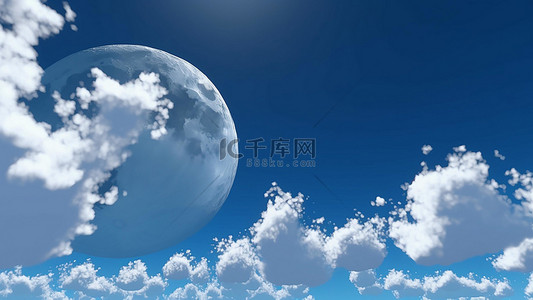 月亮天空大云