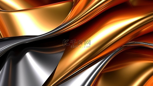 黑金金属背景图片_华丽的高端金属背景 3d 渲染