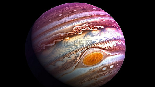令人惊叹的 3D 插图中捕捉到的巨大木星