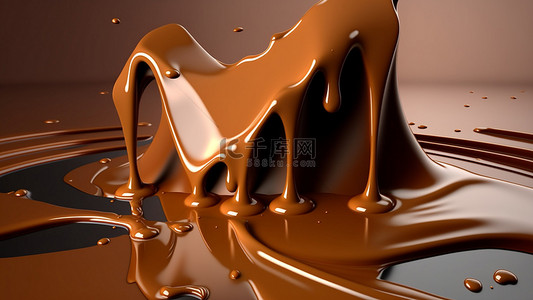 褐色液体背景图片_巧克力液体甜品背景
