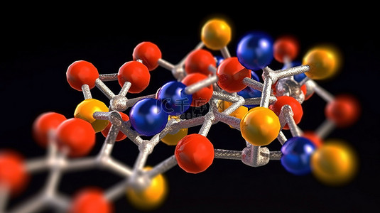 必需氨基酸色氨酸的 3d 分子模型