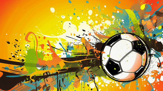 运动员图背景图片_足球涂鸦插画