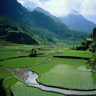 山背景图片_水谷山景