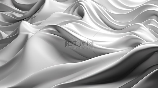 以 3d 呈现的带有涟漪波浪的抽象白布