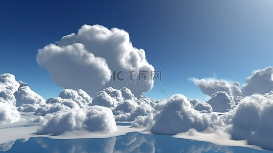 孤立的晴朗云彩 3d 渲染
