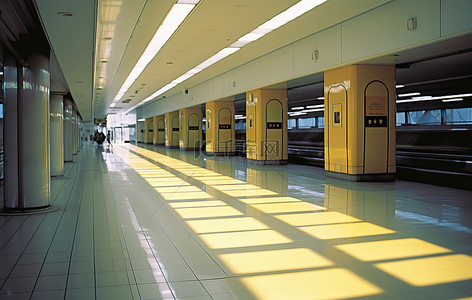 地板背景图片_车站的地板是黄色的