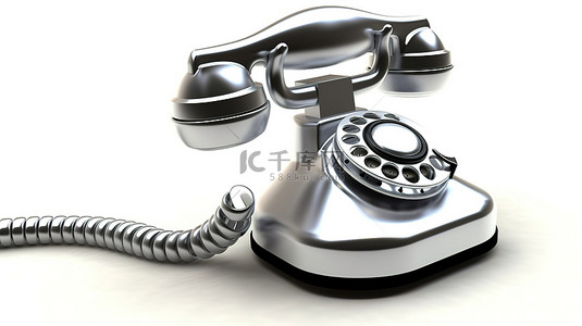 电话服务背景图片_白色背景上电话服务的 3d 孤立图像