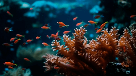 海底珊瑚鱼群背景