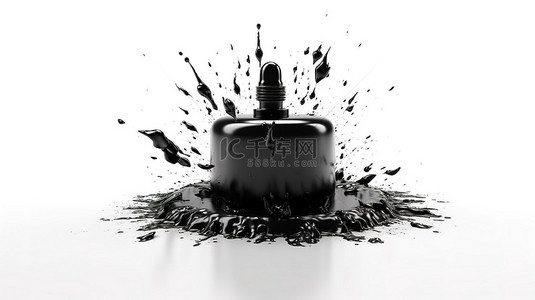 火球背景图片_白色背景上带有点燃灯芯的黑色炸弹的爆炸性 3D 渲染