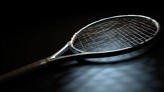 网球拍图标的 3d 插图