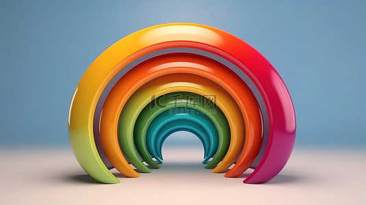 充满活力的彩虹拱门的 3D 矢量图