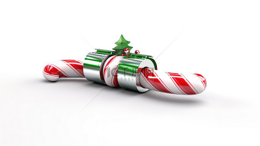 十二月插图背景图片_糖果手杖圣诞节装载欢呼的喜庆 3D 插图