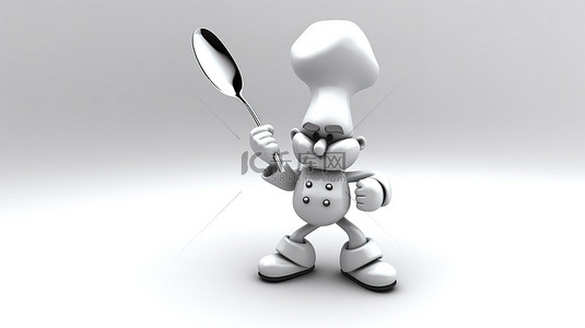 厨师卡通背景图片_3d 烹饪厨师用器皿
