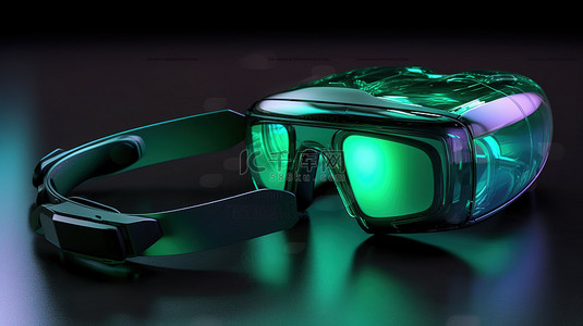 绿色虚拟现实耳机眼镜让您沉浸在明天的元宇宙中
