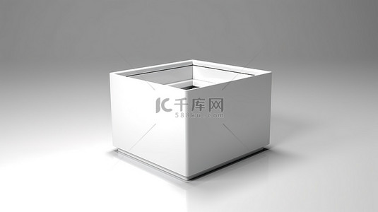 白色立方体背景图片_白色立方体的空白 3D 渲染