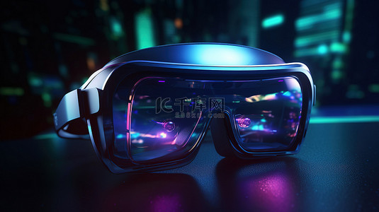 游戏虚拟现实背景下 metaverse vr 眼镜的未来概念 3d 渲染