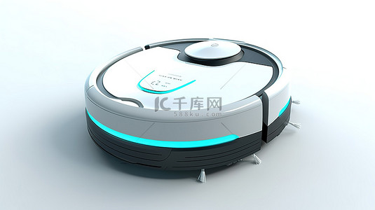3D 视觉效果的革命性清洁创新白色背景智能机器人吸尘器