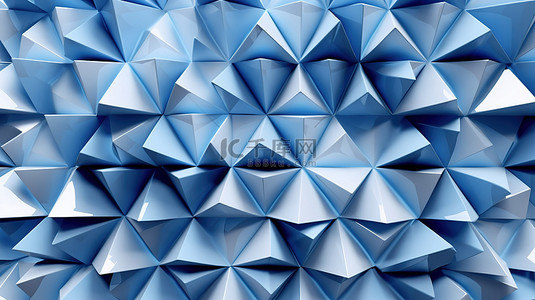 带有方形建筑瓷砖和重复金字塔的几何横幅的 3D 插图