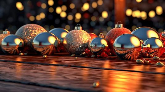 冬天背景图片_节日圣诞饰品的 3d 呈现器