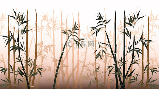 竹子插画背景