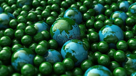 3d 渲染中的全球回收和环境概念
