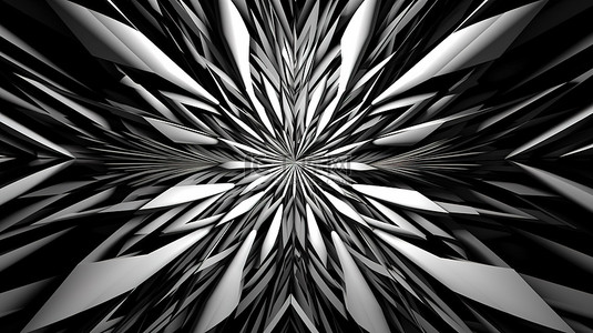 几何枕头打印现代黑白抽象背景的 3D 插图，具有单色复古纹理