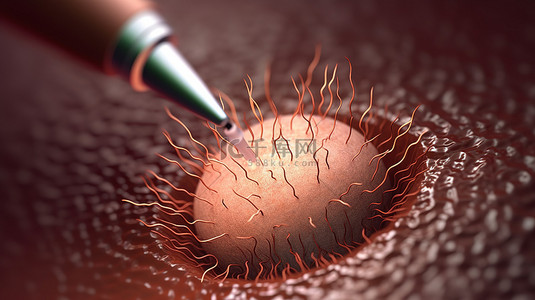 医疗移植背景图片_用于脱发治疗的毛囊移植的插图 3D 渲染