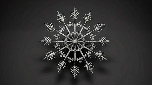 冬季的健康背景图片_3D 插图展示了复杂的多维雪花阵列
