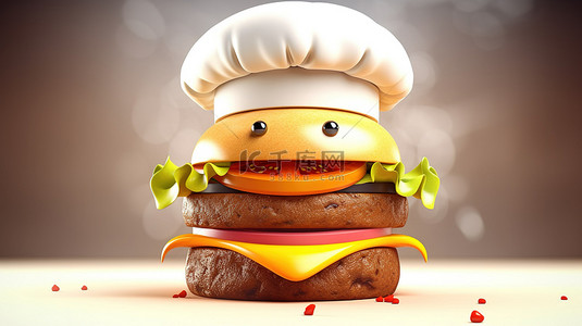 汉堡背景图片_由 3D 厨师精心制作的美味汉堡