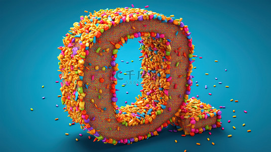 用彩虹洒制成的彩色字母的 3D 插图，以庆祝生日