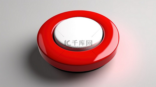 非红色和白色按钮的独立 3D 渲染
