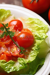 沙拉背景图片_西红柿和卷心菜