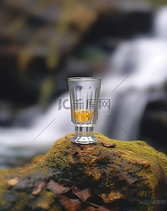 酒背景图片_瀑布上的玻璃饮料