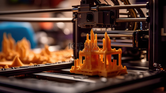 插入 3D 打印机进行打印的细丝特写镜头的迷人镜头
