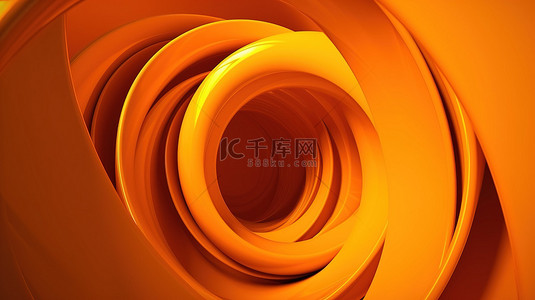 简约的黄色橙色抽象空白空间的 3d 渲染
