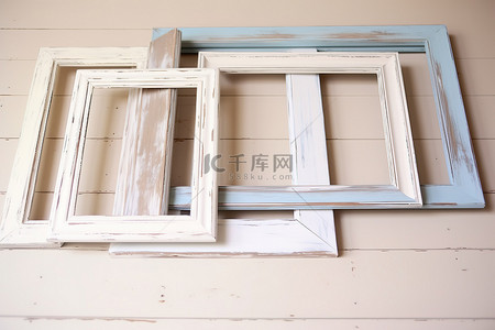 木制相框 白色和米色相框 相框 8px
