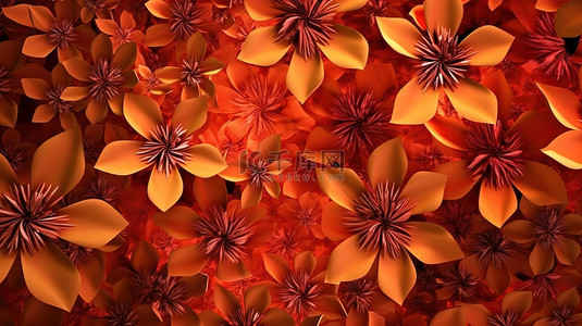 植物花卉图案背景图片_花卉背景壁纸的无缝 3d 插图