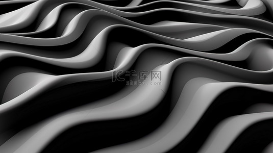 3D 计算机渲染风格化纹理黑白抽象艺术背景